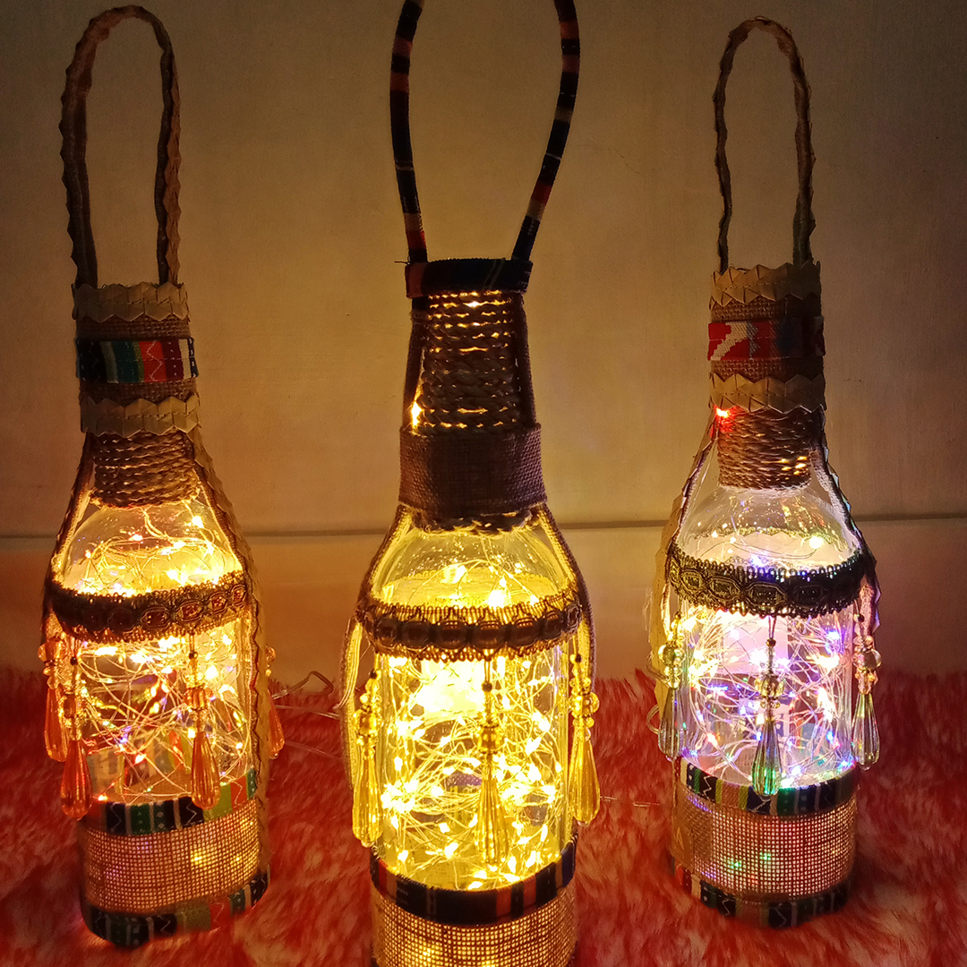 Obra de Lampara - A unique, beautiful, and useful upcycled bottle lamp | Iskaparate