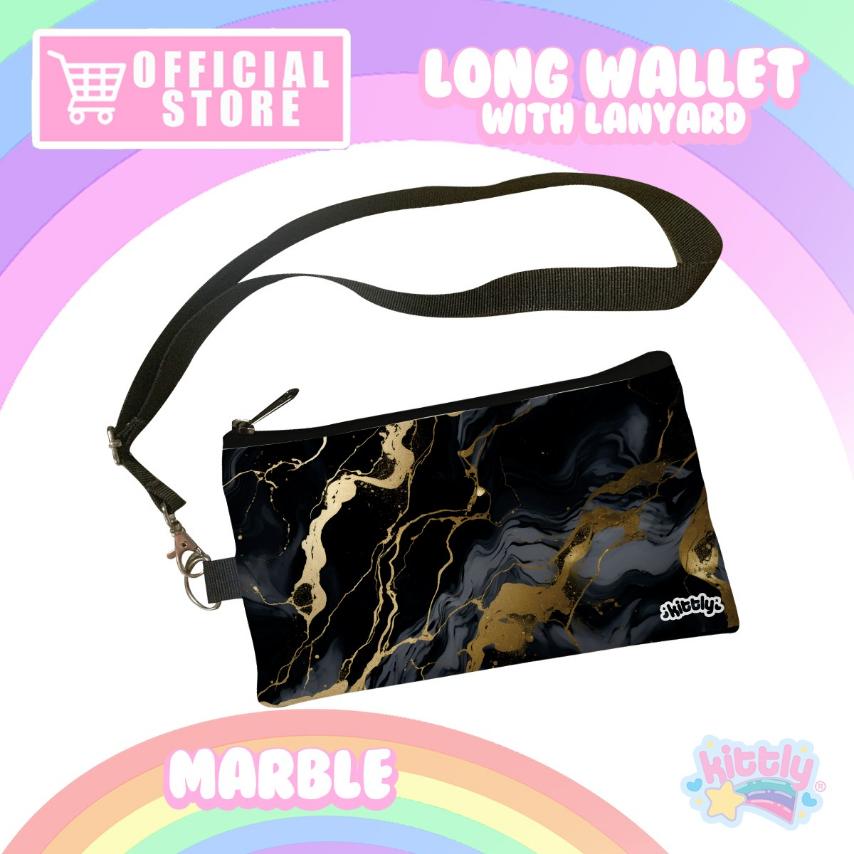 Kittly Long Wallet with Lanyard (Marble) | Iskaparate