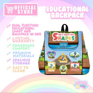 Kittly Premium Educational Backpack (Shapes) | Iskaparate