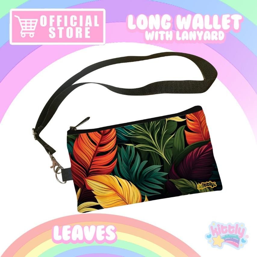 Kittly Long Wallet with Lanyard (Leaves) | Iskaparate