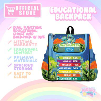 Kittly Premium Educational Backpack (Days of the Week) | Iskaparate