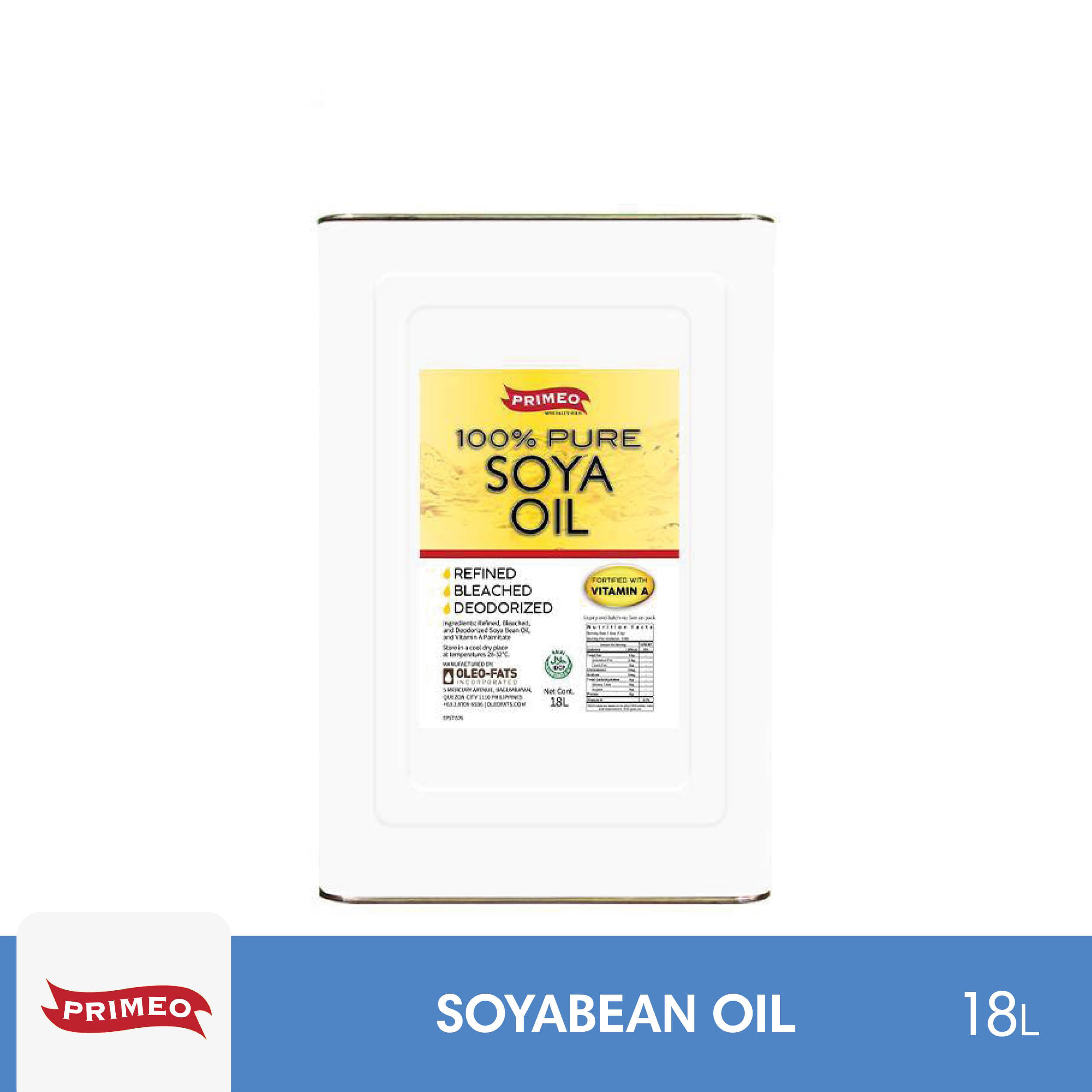 Primeo Soya Oil Tin (18L)